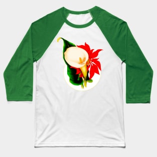 Zantedeschia aethiopica flower glass of milk Baseball T-Shirt